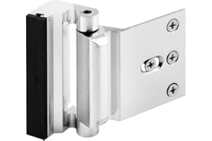 PRIME-LINE Defender Security U 11325 Door Reinforcement Lock – Add Extra, High Security to Your Home and Prevent Unauthorized Entry – 3” Stop, Aluminum Construction, Brushed Chrome (Single Pack)