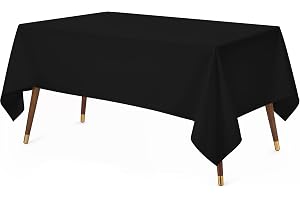 Utopia Kitchen 1-pack bordsduk tvättbar (150 x 300 cm, svart) vattentät polyester bordsduk perfekt för vardagsrum, matsal, br
