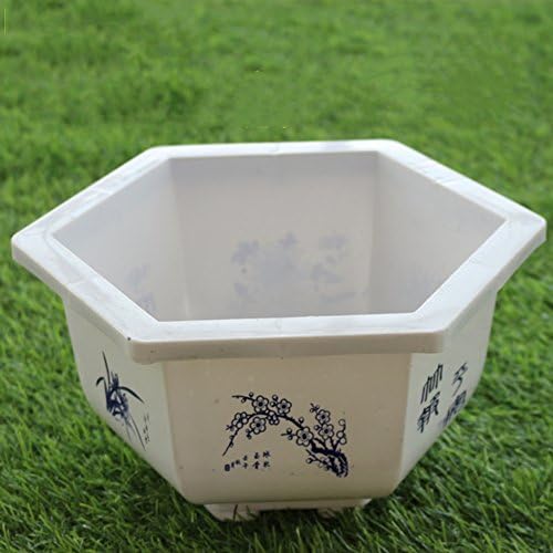 Plastic flower pots/plastic hexagonal flowerpot/flower pots/vegetable pots/retro china wind disk-A