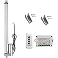 DCHOUSE 16" Stroke Linear Actuator 12 Volt 12V DC 400mm Linear Motion Actuator Wireless Remote Controller Kit With Linear Motor Mounting Brackets