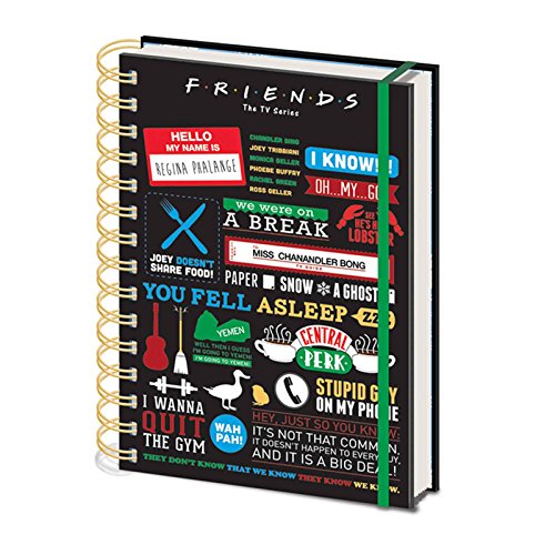 Preisvergleich Produktbild Friends Notebook Infographic Nue offiziell A5 wiro lined Schwarz