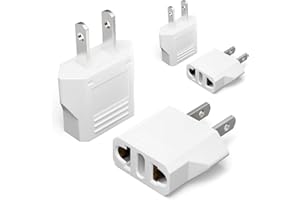 AAED 4 pezzi Adattatore Universale da Viaggio, Adattatore Presa Americana Adattatore USA Italia, Adattatore Universale per Europa/USA/Cina/Giappone/Canada/Messico-bianco con buchi
