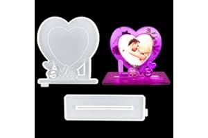 FineInno Stampi Resina per Cornici Fotografiche, Stampi in Silicone Forma di Cuore, Stampi Resina Epossidica Love per Foto Personalizzate, Decorazioni per la Casa (Photo Frame)