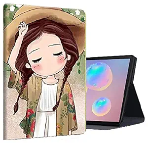 SwooK Classic (Soft Back) Flip Cover Case for Realme Pad 10.4 inch Tablet Stand Lightweight Slim Protective Folio Flip Cover Case (Hat Girl)
