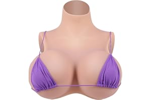 Vnmcry Prótesis Mamaria de Silicona Disfraz Falso Pecho Formas Relleno de Algodón Semi-Cuerpo Realista para Crossdresser, Talla Mastectomía y Cosplay (Piel Beige - Copa K)