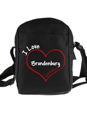 Umhängetasche Modern I Love Brandenburg schwarz