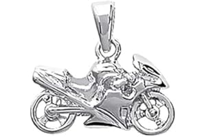 NKlaus massif motard argent massif 925 pendentif chaîne moto homme 25x14mm 5064