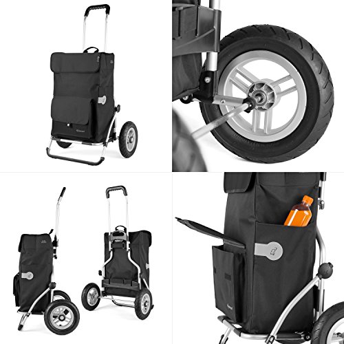 Andersen Royal Einkaufstrolley Royal XXL luftbereift & Einkaufstasche Asta schwarz mit Kühlfach | Aluminium Trolley klappbar - 4