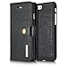 Swan DG MING Apple iPhone 7 Case Vintage Genuine Leather Wallet Case Flip cover Magnetic Detachable Leather Back Cover 3 Card Slots 1 Cash Slot Removable Cover Case with Card Holder for Apple iPhone 7 (Black) RS.1500.00