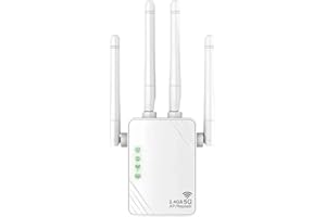 AILKIN WIFI Repeater, 1200Mbps Dual Band 2.4G/5G WiFi Extender, WiFi Amplifier, 2 LAN/WAN ports, 4 antennas, Wi-Fi Extension for Home and Office, 4 *Antennas, Internet Booster - with Ethernet Port.