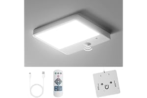 EPOCHGLO Rechargeable Motion Sensor Ceiling Light with Remote, Wireless Magnetic LED Ceiling Lamp, Battery Operated Indoor Wall Lights for Bathroom Stairs Garage Porch & Shed – 3 Colour Temperatures, Dimmable