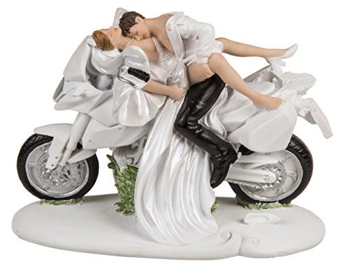 Hochzeitsfiguren Brautpaar - Hochzeitsdeko - Hochzeitsfigur "Brautpaar auf Motorrad" ~