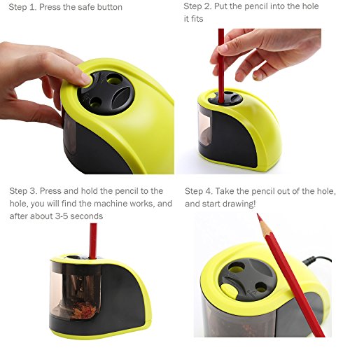 Upeffeet Convent Elektrischer Bleistiftspitzer Anspitzer Electric Pencil Sharpener - 5