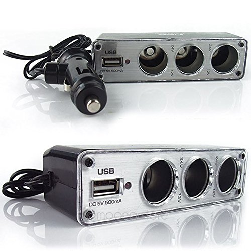 Preisvergleich Produktbild VOOYE 3 way12 V USB-Steckdose Zigarettenanzünder DC-Ladegerät-Adapter