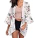 Produktbild ABsoar Mantel Damen Kimono Langarmshirt Frauen Offene Cardigan Strickjacke Mantel Lace Blumen Mantel Lose Bluse Jacke Strickjacke Herbst Light Coat Overall Oberbekleidung