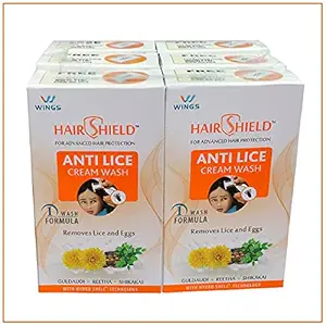 Hairshield Anti Lice Cream Wash 30 Ml X Pack Of 6 = 180 Ml Free Head Lice Comb With Every Pack