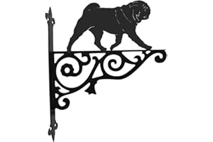 BIRSPPY Steel Images Pug Ornamental Hanging Bracket