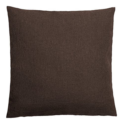 Kissenhülle Kissenbezug Fleckschutz Lotus Effekt Garten Leinenoptik abwaschbar in 3 Größen und 15 Farben im 2er Set Farbe: braun 50x50cm - 2