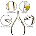 Viba Professional Gold-Plated Carbon Steel Cuticle Nippers, French Handle D555, Single Spring, 6mm Jaw (Full Jaw)