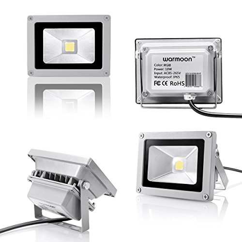 Warmoon 10W RGB LED Fluter Strahler Licht die Wasserdichte Sicherheitsleuchten mit EU Plug & Fernbedienung - 8