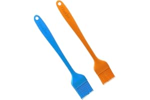 Tihokile Pinceau de Cuisine-Pinceau Pâtisserie Ustensiles de Cuisine Silicone Brosse de Barbecue en Silicone Résistant à la Chaleur sans BPA Convient pour la Pâtisserie/BBQ/Steak(2 Packs)