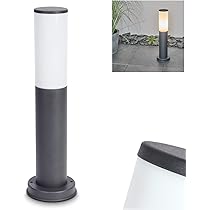 Lampe D'allée Extérieure Sessa Avec 2 Prises De Courant, Lampe De Socle Moderne En Métal/plastique Anthracite/blanc, Lampe D'allée 80 Cm, Lampe De Jardin Avec E27, IP44, Sans Ampoules