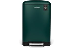Les Collectors Pattumiera da cucina N°501 a pedale, in acciaio inox, colore Verde scuro, Capacità 20L, Contenitore interno rimovibile, Finitura opaca, Resistente, Chiusura silenziosa del coperchio