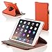 Produktbild ForeFront Cases® Neue Apple iPad Mini Kunstleder Hülle Schutzhülle / Ständer Rotierend / Drehbar - Magnetische Auto Sleep/Wake-Funktion für Apple iPad Mini WiFi - ORANGE