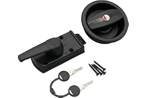 CR-MOESANCO® Caravandörrlås Svart Cylinder 2 Nycklar | Skydda åtkomsten till ditt fordon med ett robust lås redo att åka på n