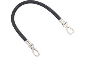 WADORN Geflochtener Handtaschengriff aus Leder, 49,5cm PU-Leder, Ersatzriemen für Geldbörsen kurzer Schulterriemen Tote Taschengriff DIY handgefertigtes Zubehör zur Herstellung von Geldbörsen, Schwarz