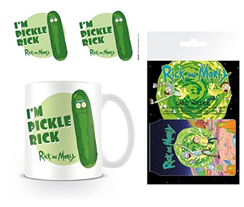 Set: Rick Y Morty, Yo Soy Rickinillo, Pickle Rick Taza Foto (9x8 cm) Y