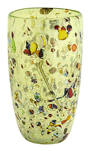 VASO CONICO ARLECCHINO BIG Vase Glas Blattgold Murrine Made Italy Venedig Murano - 3