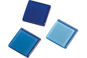 Rayher Tesselles mosaïques acryliques env. 205 pcs 50g 1x1cm bleu azur, 14540374