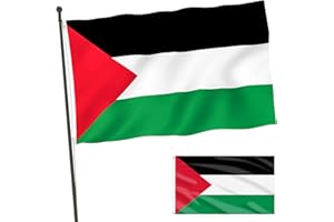 WAIMXDAO Bandiera Palestina 150x90 cm, Grande Doppio Lato Bandiera Nazionale Palestinese con Foro, Poliestere Leggero Resistente alle Intemperie, per Indoor Outdoor Decor (Palestina)