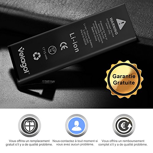 Velagol Batterie Interne Pour iPhone 6 Batterie 1810mAh Batterie en Lithium-Ion Rechargeable de Remplacement Pour iPhone 6 avec Kit d outils Carte de Garantie inclus  pas pour iPhone 6S 