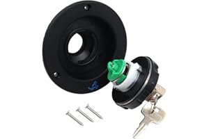 POFET Okrągły zmodyfikowany grawitacyjny wlot wody zbiornik na szyję przyczepa kempingowa przyczepa kempingowa części do kampera z 2 kluczami pokrywa wodna zestaw czarny