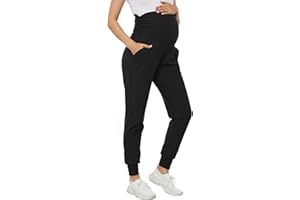 PARNIXS Women's Maternity Joggers Over Bump Stretchy Sweatpants Workout Sports Lounge Pregnancy Pants Yoga Trousers with Pockets