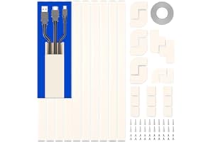 MUDEELA Cord Cover Wall, 157in Cord Hider Wall Mounted TV, Wire Covers for Cords Cable Management, Cable Raceway Cable Hider Concealer, Cable Cover Wire Hider to Hide Cords, 10XL15.7W0.95H0.55in Beige