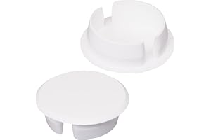 SKIR'CO (10 szt.) białe plastikowe zatyczki do otworów 30 mm, zaślepki do otworów wiertniczych, zaślepki do otworów meblowych, zaślepki do otworów śrubowych