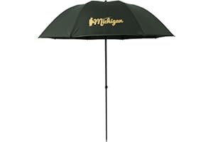 Michigan Fishing Umbrella with Top Tilt Brolly Shelter with FREE Carry Bag, Olive Green, 50", 60", 75" or 90"