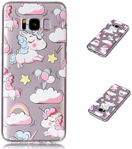 Samsung Galaxy S8 Plus Case, YHcase Ultra Thin Transparent Clear Soft Gel TPU Silicone Case Cover for Samsung Galaxy S8 Plus -Unicorn and Balloon