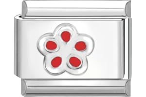 Hoomall Italian Charm Bracelet Charms Fußkettchen Halskette Armband Schmuck Selber Machen 10x9mm Silber Edelstahl Italian Charms DIY Modul Charm Abnehmbare