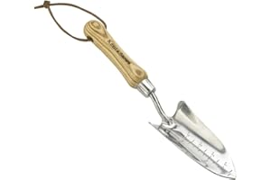 Kent and Stowe Garten Pflanzkelle Blumenkelle Edelstahl mit Holzgriff und Tiefenskala