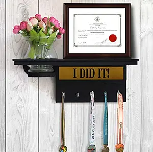 TIED RIBBONS Medal and Trophy Display Stand with Flower and Vase for Home Decoration