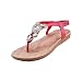 Produktbild Amlaiworld Frauen Perlen Clip Zehensandalen Wohnungen böhmischen Fischgrät (36, Hot Pink)