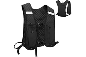Alaoo Zaino da Corsa, Running Vest, Leggero Zaino Idratazione, con Strisce Riflettenti, Rete Traspirante, egolabile per Corsa Ciclismo Maratona Trekking Trail
