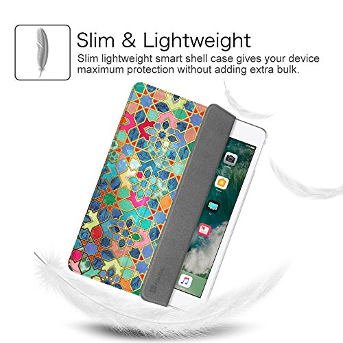 Fintie iPad 9.7 Zoll 2017 Hülle – Ultra Slim Superleicht Schutzhülle mit Lichtdurchlässig Rückseite Abdeckung Smart Cover Case Tasche mit Auto Schlaf / Wach und Standfunktion für Apple iPad 2017 Neue Modell, Böhmische Mosaik - 4