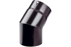 6" inch 45 Degree Elbow Bend x 150mm Diameter StoveMaestro Black Stove Flue Pipe for Wood Log Burning stoves (45 deg Elbow)