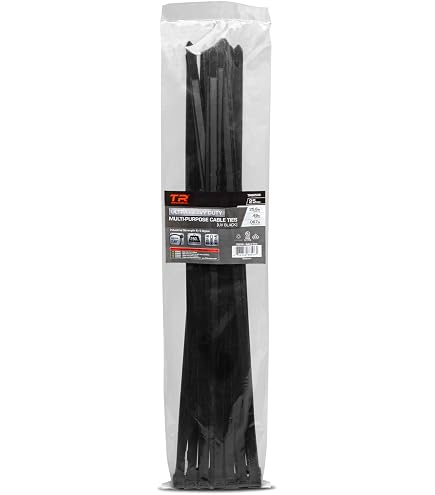 Thomas & Betts Kabelbinder 100 Stück – UV-beständig, 36 Cm Länge, 22,7 Kg Zugfestigkeit – Schwarz