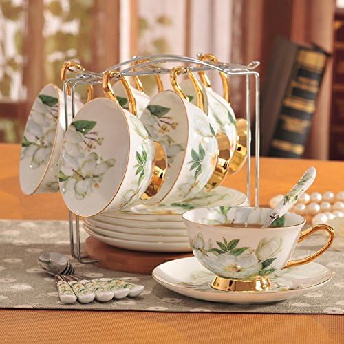 European style bone China coffee cup set English-style afternoon tea Vintage English rose tea set-D